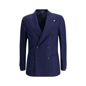 Gi Capri Classic DoubleBreasted Blazer Men Blue Jackets
